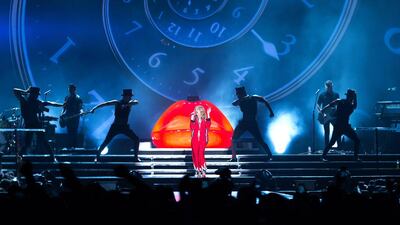 Kylie Minogue performs at The Dubai World Cup at Meydan in Dubai. Neville Hopwood / Getty Images