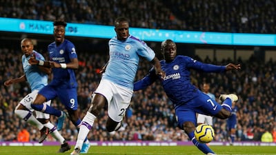 Chelsea's N'Golo Kante scores their first goal. Reuters