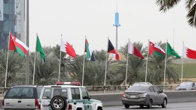 Flags of GCC nations wave on the streets ahead of the 40th GCC summit. Reuters