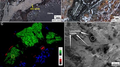 Images of graphite, lonsdaleite, and diamond in ureilites. Photo: RMIT university