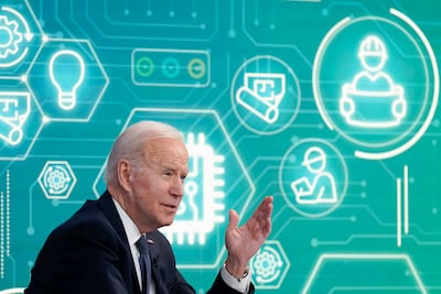 US President Joe Biden has sought to rally American allies behind a commitment to an open internet. AP