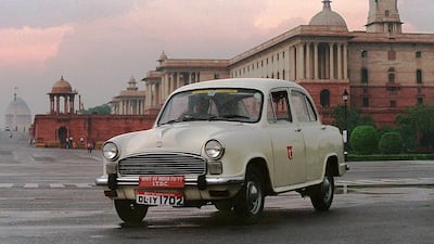 A file picture of the Ambassador car - the first India-made car. Hindustan Motors said in a statement that it had suspended work at its Uttarpara plant until further notice. Douglas E Curran/AFP Photo