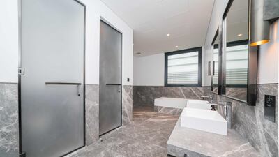 Impressive marble finishing in the amenities. Courtesy Allsopp and Allsopp