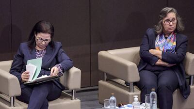 Tunisia's energy minister, Neila Nouira Gonji, right, was fired after suggesting fuel-price increases may be imminent. AFP