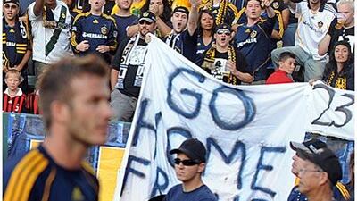 Beckham was abused by sections of LA Galaxy's supporters during Sunday's game against Milan.