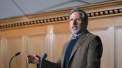 Steve Carell in Rooster, a series created by Ted Lasso scribe Bill Lawrence. Photo: HBO