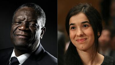 Congolese gynaecologist Denis Mukwege and Nadia Murad, a Yazidi activist and survivor of sexual enslavement by ISIS jointly won the 2018 Nobel Peace Prize on October 5. Joel Saget / Mark Wilson / AFP