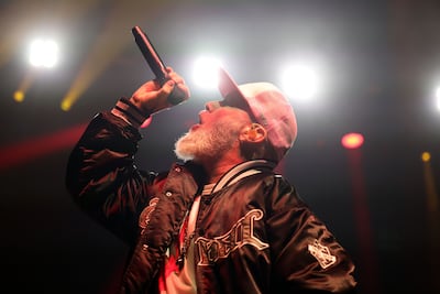 Fred Durst of Limp Bizkit performs at Etihad Arena, Abu Dhabi. Chris Whiteoak / The National