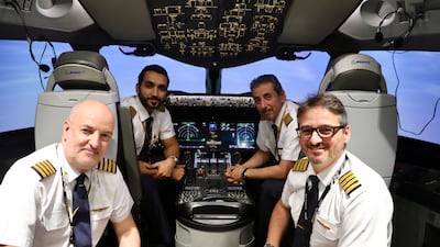 When he's not flying, he works as an instructor at Etihad Aviation Training. Victor Besa / The National