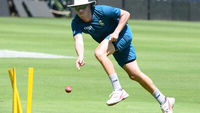 Kyle Abbott in action during the South African national cricket team training session at Wanderers Stadium on January 12, 2016 in Johannesburg, South Africa. Lee Warren/Gallo Images)
