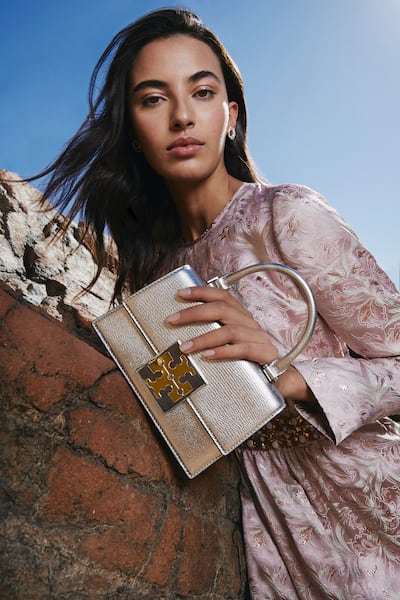 The Tory Burch Ramadan capsule collection features ready-to-wear pieces and a series of accessories, including the Bon Bon Mini handbag. Photo: Tory Burch