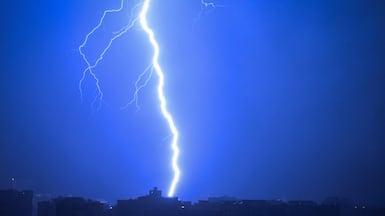 Lightning forks across the sky during a thunderstorm over Doha. AFP