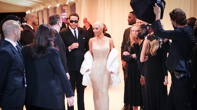 Kim Kardashian in Marilyn Monroe's dress at the 2022 Met Gala. Reuters