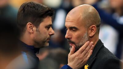 The rivalry between Mauricio Pochettino, left, and Pep Guardiola goes back many years. Getty Images