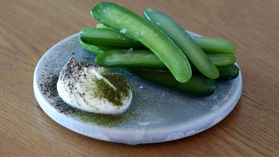 On the menu: dressed cucumbers with smoked labne. Chris Whiteoak / The National