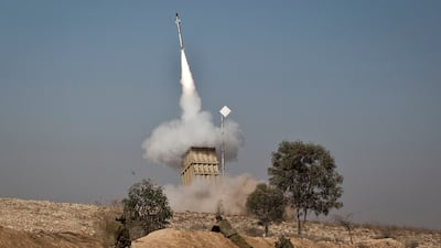 Israel's Iron Dome system in action against Hamas rockets. The country is likely to launch major strikes against Iran's proxies in the region, experts have told The National. Getty Images