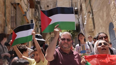 Israeli Parliament member Ofer Cassif protesting the displacement of a Palestinian family from their home in Jerusalem's old city to make way for Jewish settlers. AFP