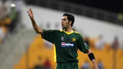 Pakistan's Umar Gul during a match against New Zealand at Zayed Cricket Stadium in Abu Dhabi. Pawan Singh / The National