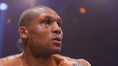 Jason Wilnis waits for the judges decision after his fight with Alex Perreira. Victor Besa / The National
