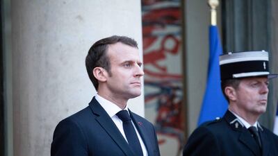French President Emmanuel Macron at the Elysee Palace. Bloomberg / Christophe Morin