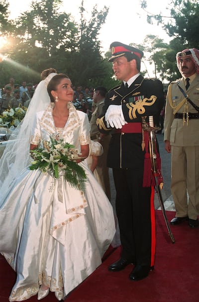 King Abdullah II and Queen Rania married at Zahran Palace in 1993. AFP