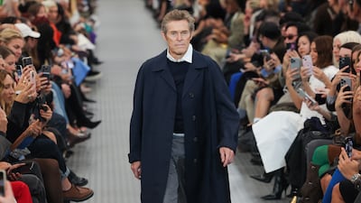 Willem Dafoe for Miu Miu during Paris Fashion Week in 2024. Getty Images