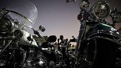 A motorcycle invasion in Abu Dhabi's Tanker Mai.