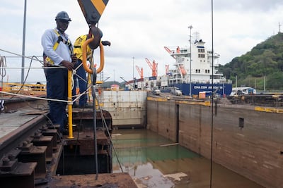 Maintainance works are being carried out at Panama Canal's Pedro Miguel Locks in Paraiso, near Panama City. AFP