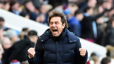 Tottenham manager Antonio Conte celebrates. Reuters