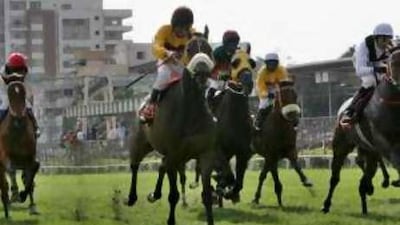 The Malesh Narredu-ridden Set Alight, extreme left, won the Kingfisher Derby, the second-most prestigious event in India with a purse of Rs 11,800,000 (Dh1.1million), in Bangalore yesterday.