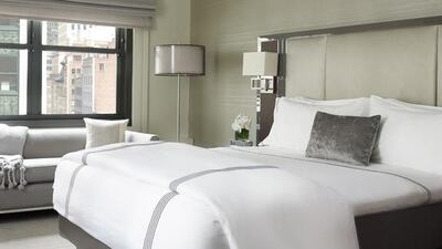 The decor of the hotel is generally greys and whites. Courtesy The Quin Hotel