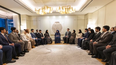 Sheikha Latifa bint Mohammed, chairwoman of Dubai Culture and Arts Authority, learnt about the students' academic progress, areas of specialisation and experiences of studying in Korea. Photo: Wam