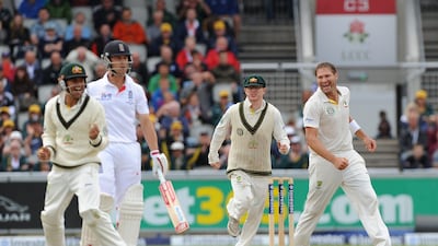 Harris, who was having a very good Test match, had accounted for Trott's wicket. England were looking a bit shaky now. Peter Powell / EPA