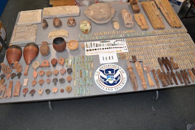 The haul of artefacts found on Eldarir at JFK Airport over which he was charged. Photo: US Department of Justice
