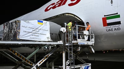 The UAE has sent an aid plane carrying 100 tonnes of power generators to assist civilians affected by the crisis in Ukraine. All photos: Wam
