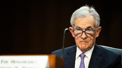 Federal Reserve chairman Jerome Powell testifies before the US Senate banking committee in Washington. Bloomberg