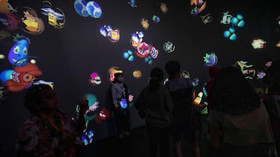 Visitors enjoy the Japan pavilion.