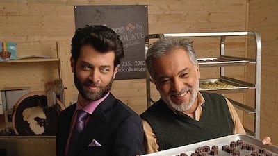 Ayham Abou Ammar, left, and Hatem Ali in the film 'Peace by Chocolate'. Instagram / peacebychocolatefilm