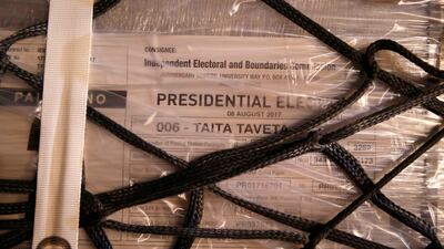 A shipment of presidential election ballots is seen ahead of Kenya's August 8 election at the Jomo Kenyatta international airport in Nairobi. REUTERS/Baz Ratner