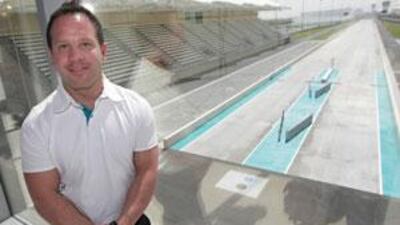 The drag Racer Rod Fuller at the opening of the Drag Racing Centre at Yas Marina Circuit.