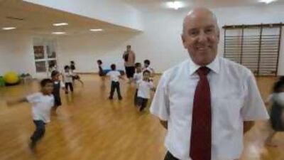Hugh Carey, deputy head teacher, during a class at Al Rabeeh School.
