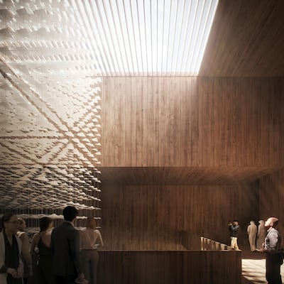 Paper birds are included in the design to represent the almost 75 per cent of birds in the Arab world that are born and nest in Poland before migrating. Team Expo 2020 Dubai