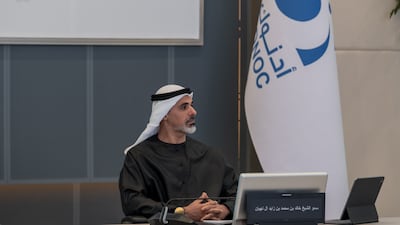 Sheikh Khaled bin Mohamed, Crown Prince of Abu Dhabi, chaired the meeting of the executive committee of Adnoc's board. Photo: Abu Dhabi Media Office