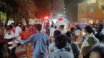 Bridge collapse victims are rushed to horpital in Gujarat state, India. AP