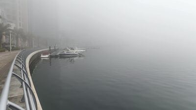 Fog along the Marina Promenade. Antonie Robertson / The National.