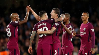 Fabian Delph, left, and the rest of his Manchester City teammates, had plenty to celebrate from their 1-0 win at Chelsea. John Sibley / Action Images via Reuters