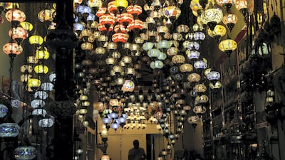 Colourful lights made in Turkey, at one of the shops in the Old Souk of Bur Dubai. June 7, 2016. Jeffrey E Biteng / The National