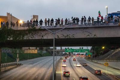 Thousands turned out to protest in Los Angeles. AFP