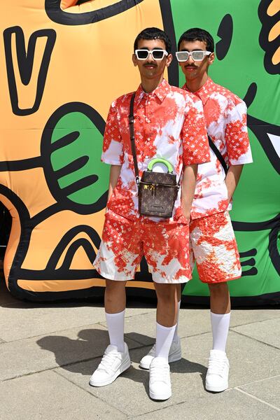 Mohammed and Humaid Habdan attend the Louis Vuitton show at Paris Fashion Week. Getty Images For Louis Vuitton