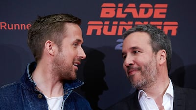 Canadian filmmaker Denis Villeneuve with actor Ryan Gosling, left, who appears in Blade Runner 2049. Courtesy EPA/ Alejandro Garcia